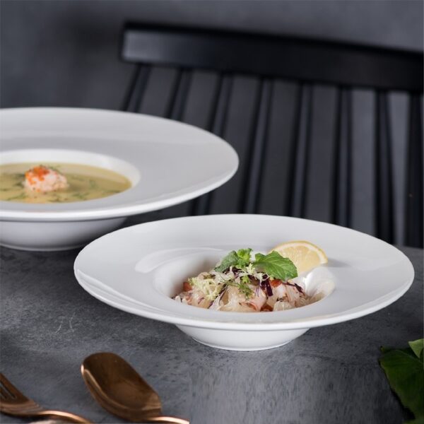 Western Soup Plate Hotel Round Ceramic Tableware - Image 4