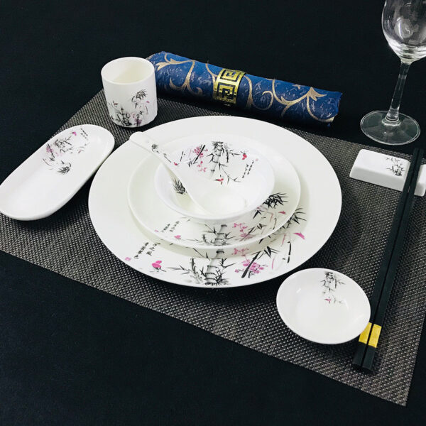Chinese Restaurant Hotel Set Table Ceramic Dishes Tableware Set - Image 4