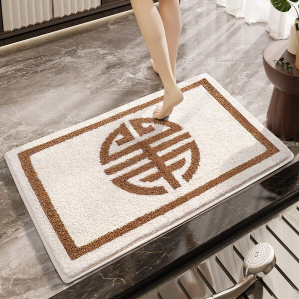 Simple Plaid Bathroom Absorbent Bathroom Anti-slip Mats Carpet - Image 2