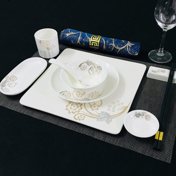 Chinese Restaurant Hotel Set Table Ceramic Dishes Tableware Set - Image 6