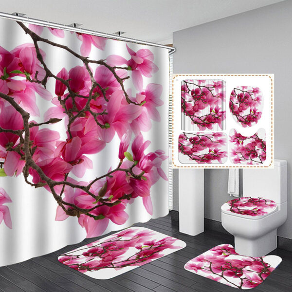 Floral Printing Series Polyester Shower Curtain - Image 3