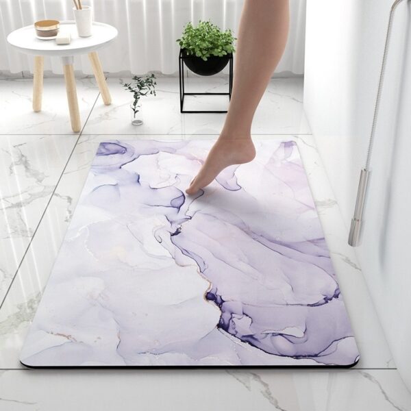 Bathroom Diatom Mud Absorbent Pad Household Marbling Washable - Image 3