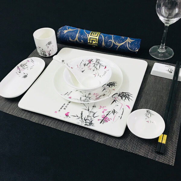 Chinese Restaurant Hotel Set Table Ceramic Dishes Tableware Set - Image 7