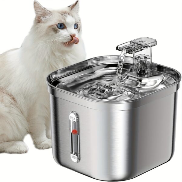 Cat Water Fountain, Stainless Steel Pet Water Fountain For Cats Inside, 3 Filters&Ultra-Quiet Pump, 73oz Automatic Dog Dispenser Water Bowl, Multiple Pets Water Fountain - Image 7