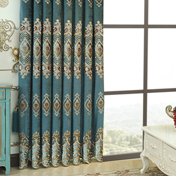 Luxury Elegant High-end Embroidered Curtains, Blackout Living Room Bedroom Villa, Velvet Curtains, Finished 2-piece - Image 4