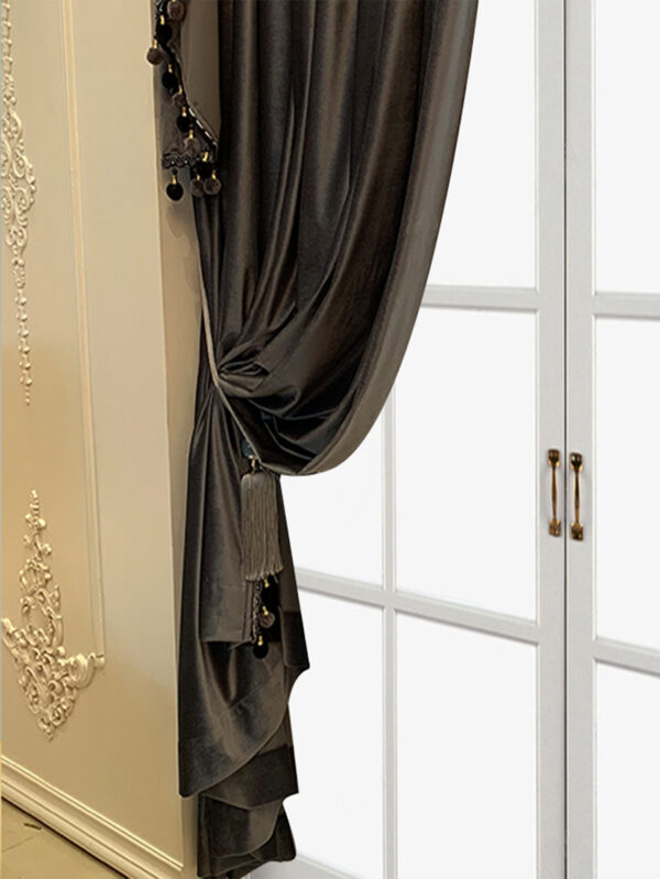 European Luxury Villa, Thick And Luxurious All-black Velvet Curtains, Living Room, Dining Room, Perfect Curtains. - Image 10