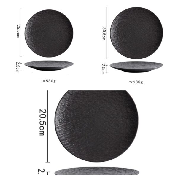 Ceramic Rock Pattern Round Flat Plate Hotel Tableware New Large Chicken - Image 6