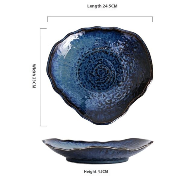 Creative Kiln Baked Ceramic Plate Special-shaped Plate Plate High-end Hotel Snack Dish Salad Dish Cold Dish Fruit Plate - Image 9