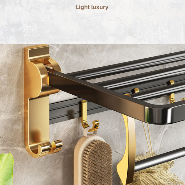 Light Luxury Style Towel Free Punch Bathroom  Rack - Image 3