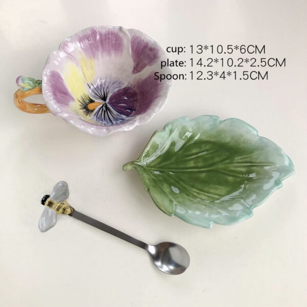 European Style Luxury Flower Ceramic Afternoon Tea Coffee Cup and Saucer Set - Image 8