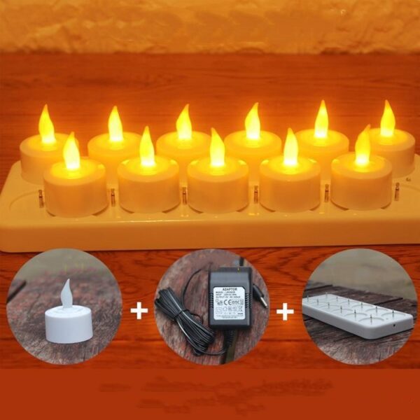 12 LED Rechargeable Electronic Candles - Image 6