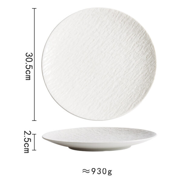 Ceramic Rock Pattern Round Flat Plate Hotel Tableware New Large Chicken - Image 3
