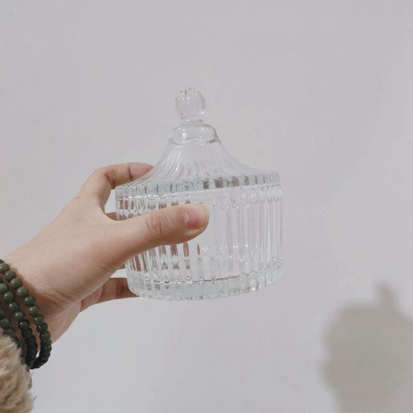 Retro Glass Sugar Jar Storage Jar Cotton Swab Jar - Image 10