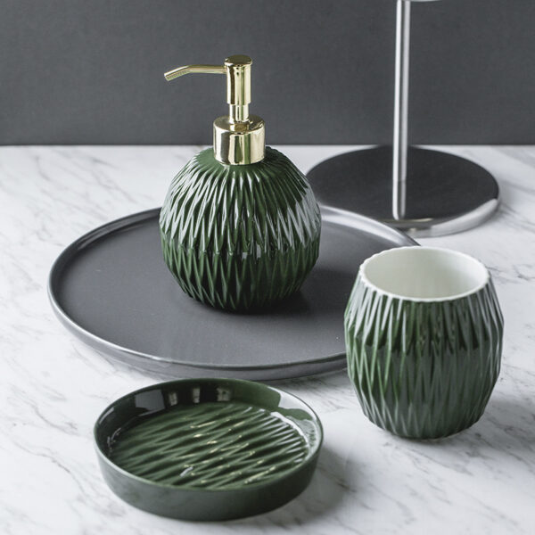 Nordic Bathroom Wash And Embossed Hotel Mouthwash Cup Set - Image 7