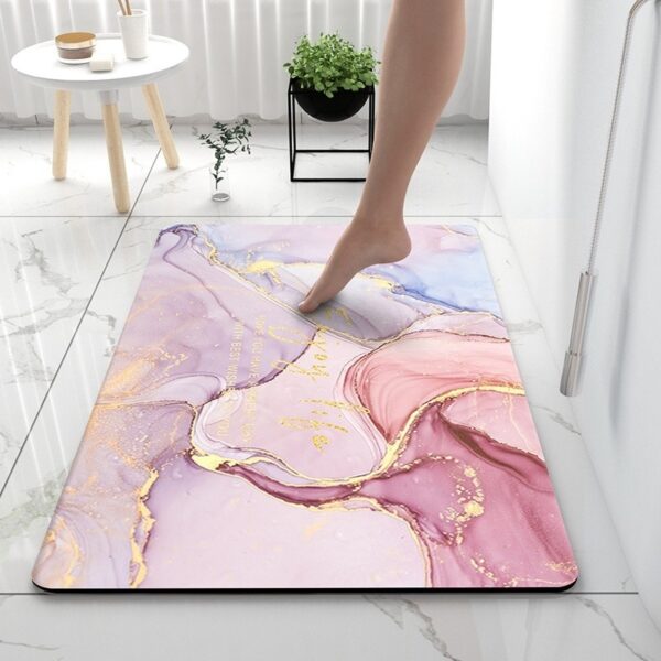 Bathroom Diatom Mud Absorbent Pad Household Marbling Washable - Image 7