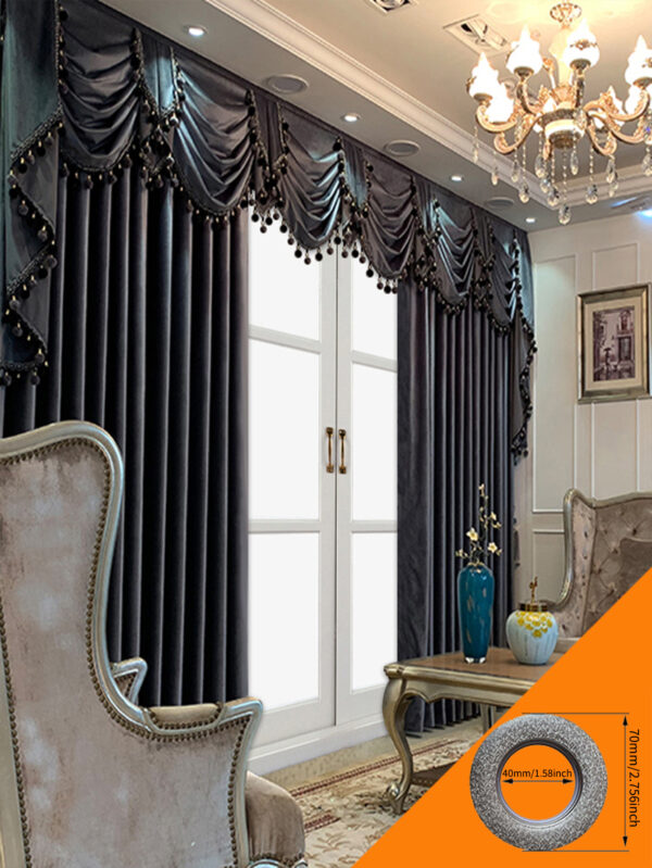 European Luxury Villa, Thick And Luxurious All-black Velvet Curtains, Living Room, Dining Room, Perfect Curtains. - Image 5