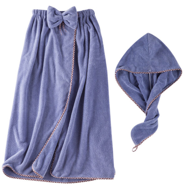 Coral Fleece Bath Skirt Wearable Bath Towels Soft Absorbent Not Easy To Fluff Korean Style - Image 3