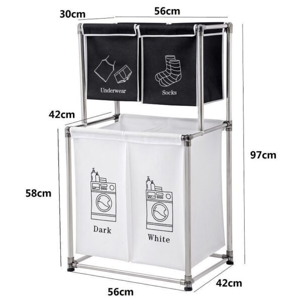 Simple Multi-layer Bathroom Storage Dirty Clothes Basket - Image 3
