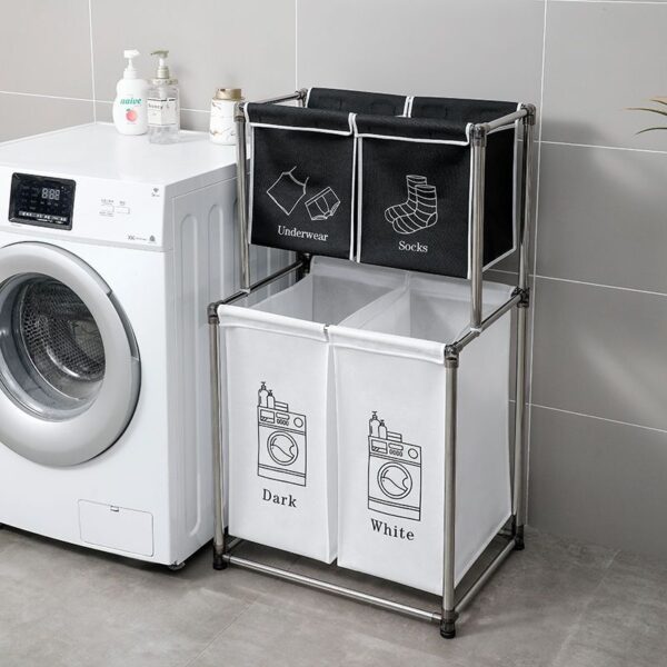Simple Multi-layer Bathroom Storage Dirty Clothes Basket - Image 5