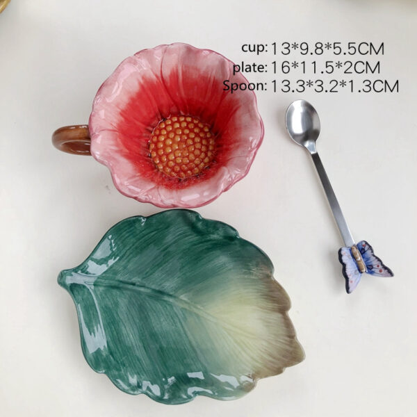 European Style Luxury Flower Ceramic Afternoon Tea Coffee Cup and Saucer Set - Image 7
