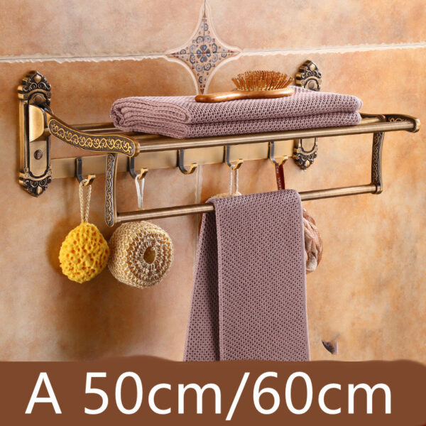 European Style Non-perforated Folding Towel Rack Set - Image 8