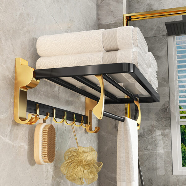 Light Luxury Style Towel Free Punch Bathroom  Rack - Image 5
