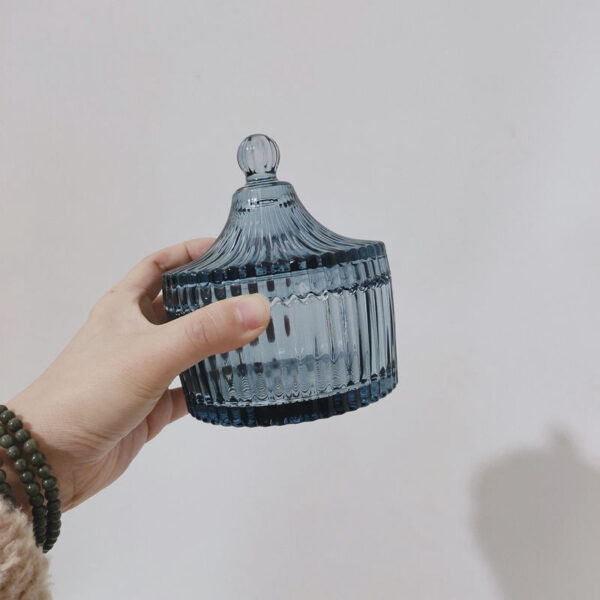 Retro Glass Sugar Jar Storage Jar Cotton Swab Jar - Image 5