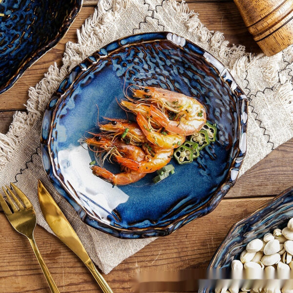 Creative Kiln Baked Ceramic Plate Special-shaped Plate Plate High-end Hotel Snack Dish Salad Dish Cold Dish Fruit Plate - Image 10