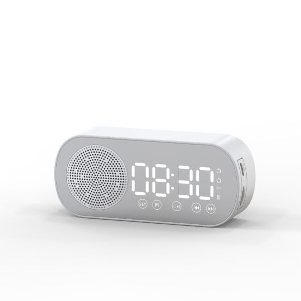 BT Music Alarm Clocks Mirror FM Radio LED Digital Clock 2 Alarm Snooze 24H Electronic Watch Dimming Table Phone Stand USB Clocks - Image 7