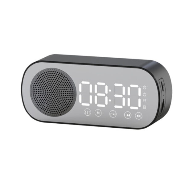 BT Music Alarm Clocks Mirror FM Radio LED Digital Clock 2 Alarm Snooze 24H Electronic Watch Dimming Table Phone Stand USB Clocks - Image 2