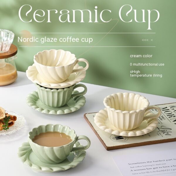 Cream Style Ceramic Cup Restaurant Hotel Household Coffee Set Suit - Image 6