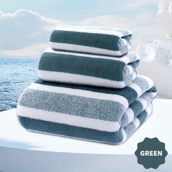3 Piece Towel And Bath Towel Set, Super Soft Absorbent Bath Towel For Home And Hotel Shower Towel Bath Towel, New - Image 3