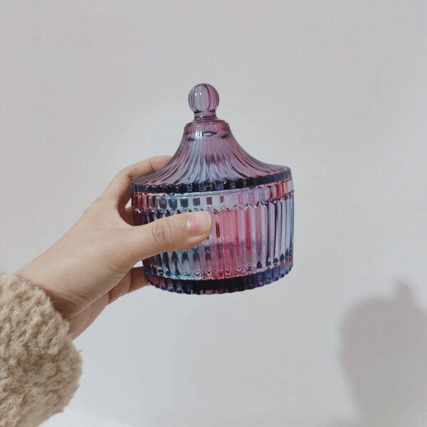 Retro Glass Sugar Jar Storage Jar Cotton Swab Jar - Image 6