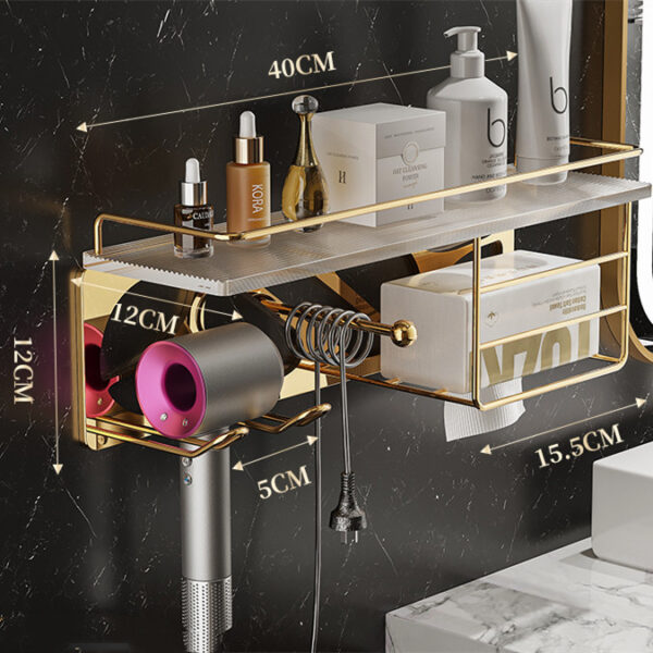 Wall Mounted Hair Dryer Storage Rack In Bathroom - Image 4