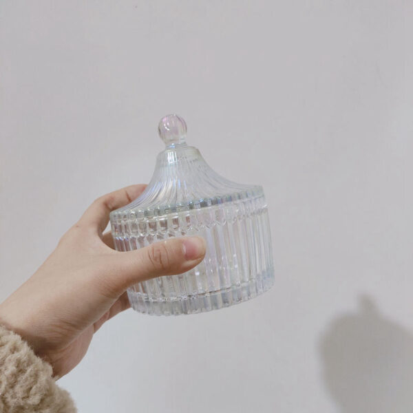 Retro Glass Sugar Jar Storage Jar Cotton Swab Jar - Image 2
