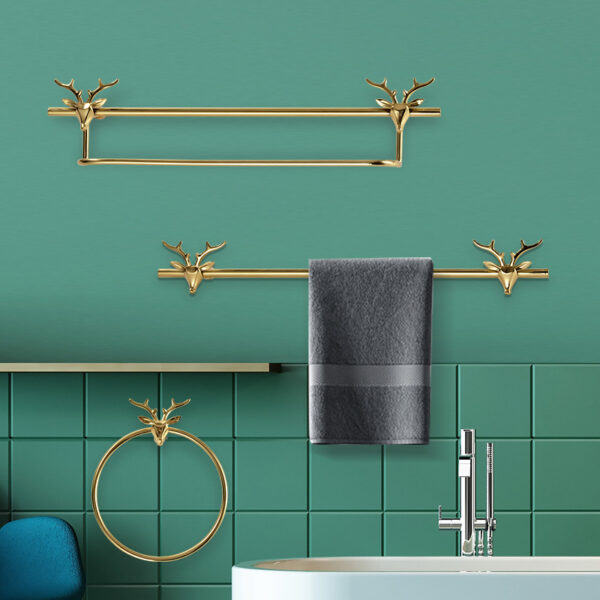 American Light Luxury Style Lucky Deer Decorative Hook Towel Bar - Image 8