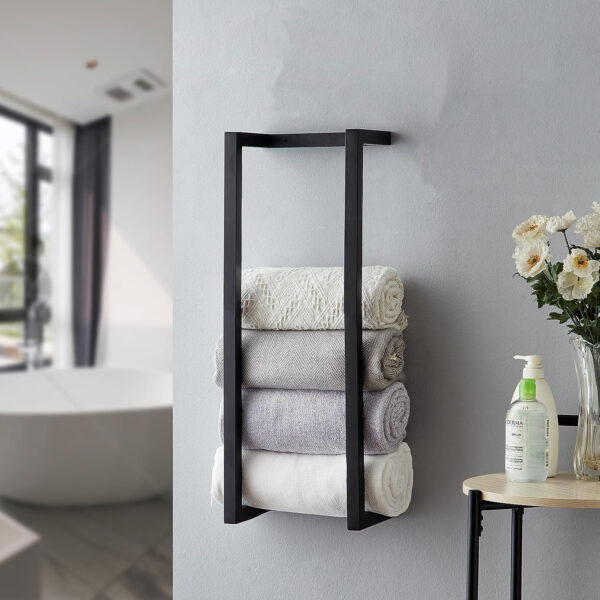 Bathroom Towel Rack Bath Towel Storage Rack Hotel Toilet Towel Roll Stand Dual-use - Image 8