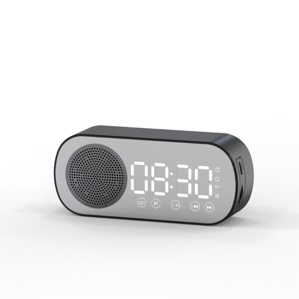 BT Music Alarm Clocks Mirror FM Radio LED Digital Clock 2 Alarm Snooze 24H Electronic Watch Dimming Table Phone Stand USB Clocks - Image 4