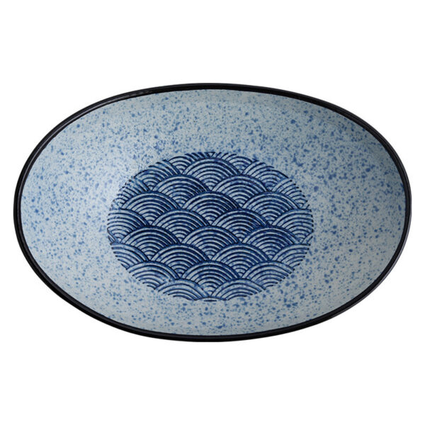 Japanese-style Ceramic Salad Dish Deep Plates Oval Ingot Plate - Image 4
