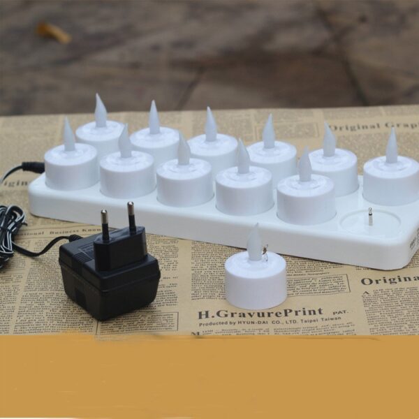 12 LED Rechargeable Electronic Candles - Image 5