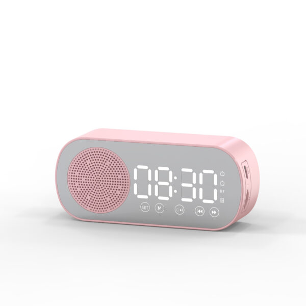 BT Music Alarm Clocks Mirror FM Radio LED Digital Clock 2 Alarm Snooze 24H Electronic Watch Dimming Table Phone Stand USB Clocks - Image 5