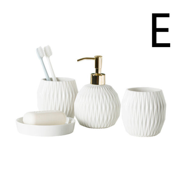 Nordic Bathroom Wash And Embossed Hotel Mouthwash Cup Set - Image 5