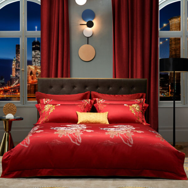 Town Style High-end Affordable Luxury Style Cotton Four-piece Bedding Set - Image 4