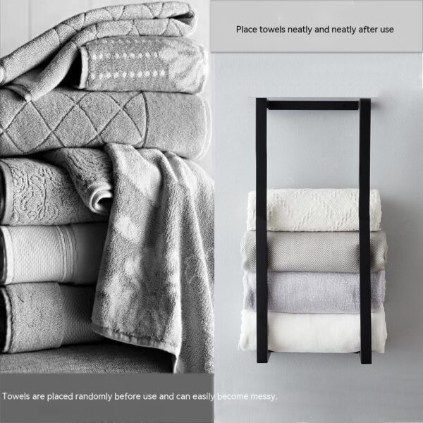 Bathroom Towel Rack Bath Towel Storage Rack Hotel Toilet Towel Roll Stand Dual-use - Image 6