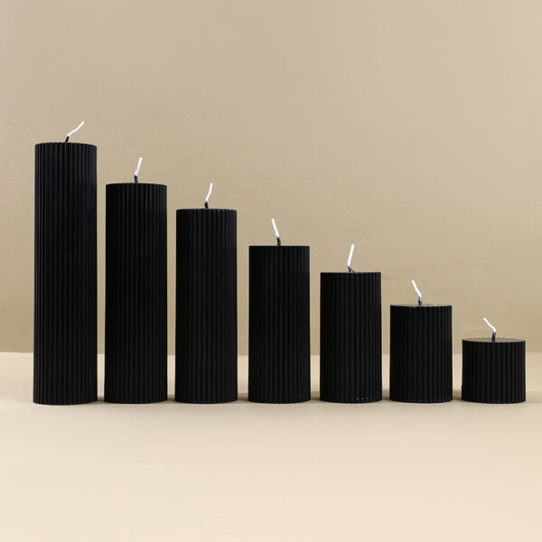 Black Cylinder Aromatherapy Soy Candles - Image 3