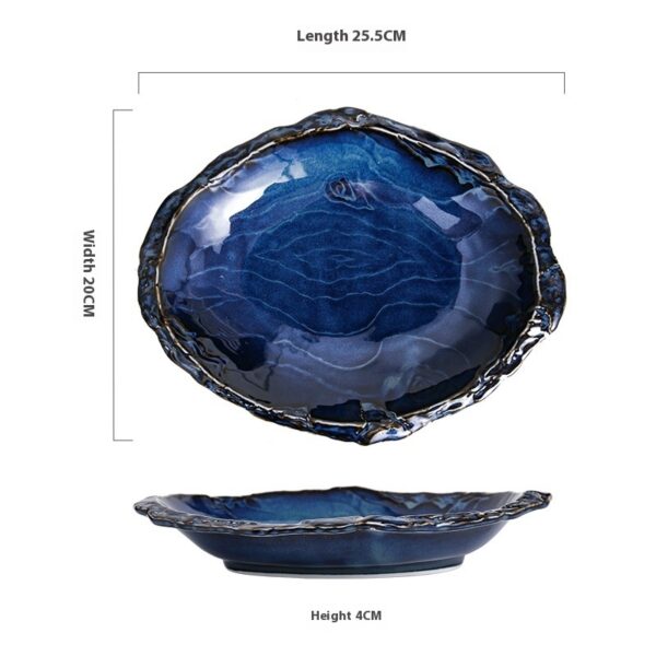 Creative Kiln Baked Ceramic Plate Special-shaped Plate Plate High-end Hotel Snack Dish Salad Dish Cold Dish Fruit Plate - Image 5