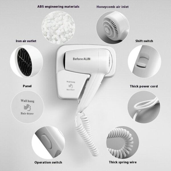 Hotel Hair Dryer Commercial Hotel Wall-mounted - Image 3