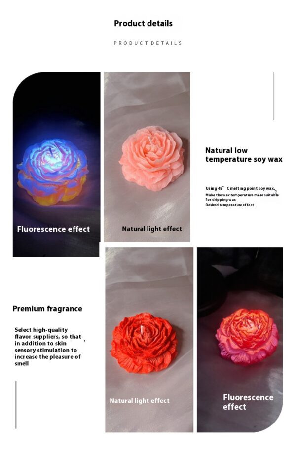 Peony Flower Luminous Fluorescence Low Temperature Candles - Image 7