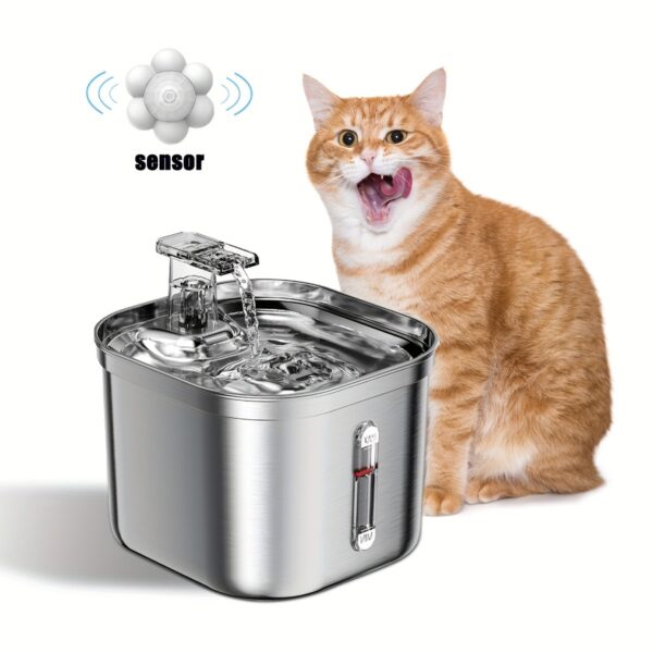 Cat Water Fountain, Stainless Steel Pet Water Fountain For Cats Inside, 3 Filters&Ultra-Quiet Pump, 73oz Automatic Dog Dispenser Water Bowl, Multiple Pets Water Fountain - Image 10