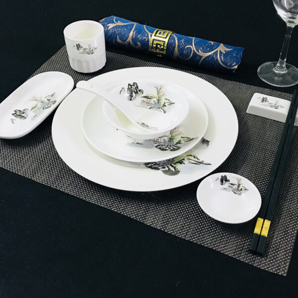 Chinese Restaurant Hotel Set Table Ceramic Dishes Tableware Set - Image 8
